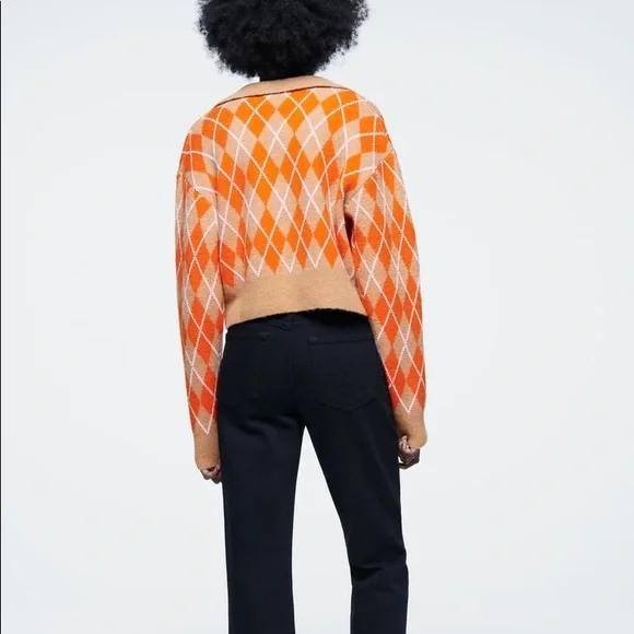 Zara Knit Argyle Sweater - Picture 12 of 16